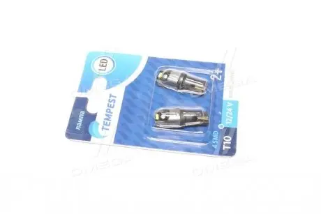 TMP19T10 Лампа LED б/ц габарит, приборная панель, салон 12/24V T10 4SMD CANBUS WHITE 2шт.блистер &lt;TEMPEST TEMPEST підбір по vin на Brocar