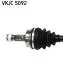 VKJC5092 Полуось лев.L=590mm 25/24 зуб.Berlingo,Xsara,ZX,Peugeot 305 SKF підбір по vin на Brocar