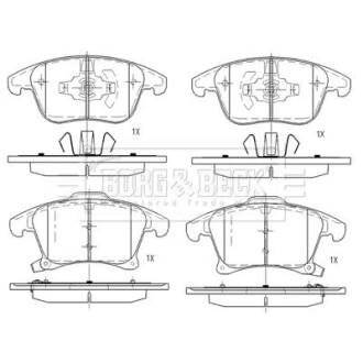 BBP2564 Тормозные колодки дисковые BORG&BECK підбір по vin на Brocar