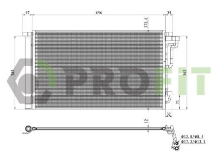 17700157 Конденсер кондиціонера PROFIT підбір по vin на Brocar