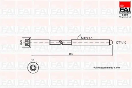 B2129 К-кт болтів SANTA FE II (CM) 06- 2.2 CRDI FAI AUTOPARTS підбір по vin на Brocar