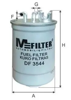 DF3544 Фильтр топливный 1.9/2.0 TDI Sharan/Alhambra 00-10/Galaxy 00-06 M-FILTER подбор по vin на Brocar