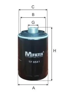 TF6541 Фільтр масла 2.0TSI T5 11-/Golf 05-13/Jetta 05-/Passat 05- M-FILTER підбір по vin на Brocar