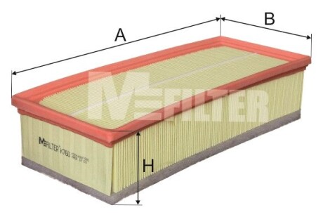 K760 Фільтр повітряний Citroen C5/Peugeot 407 2.0 HDi 06- M-FILTER підбір по vin на Brocar