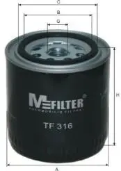TF316 Фільтр масла Almera/Primera/Patrol/Sanny 80-00 M-FILTER підбір по vin на Brocar