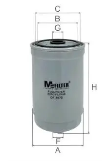 DF3570 Фильтр топливный Hyundai/Kia 1.4-2.2CRDi 05- M-FILTER подбор по vin на Brocar