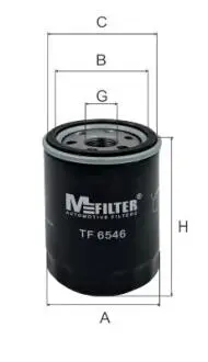 TF6546 Фильтр масла Nissan 1.3/1.6/2.0 M-FILTER подбор по vin на Brocar