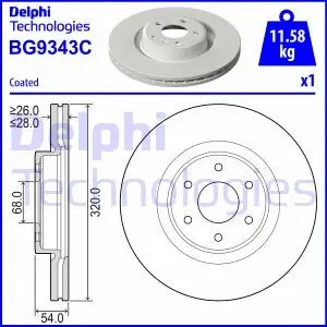 BG9343C Тормозной диск DELPHI підбір по vin на Brocar