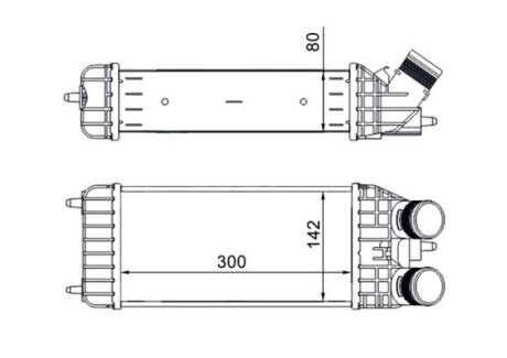 CI210000S Радиатор интеркулера Citroen C3/Peugeot 2008/207/208 1.4-1.6HDi 09- MAHLE / KNECHT подбор по vin на Brocar