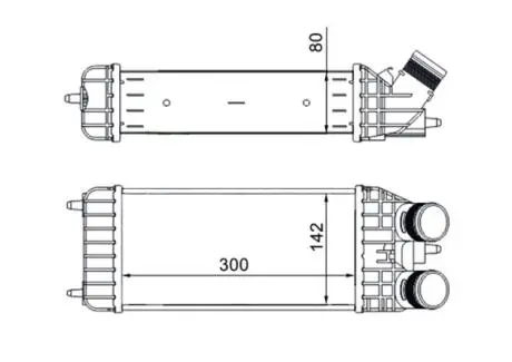 CI210000S Радіатор інтеркулера Citroen C3/Peugeot 2008/207/208 1.4-1.6HDi 09- MAHLE / KNECHT підбір по vin на Brocar