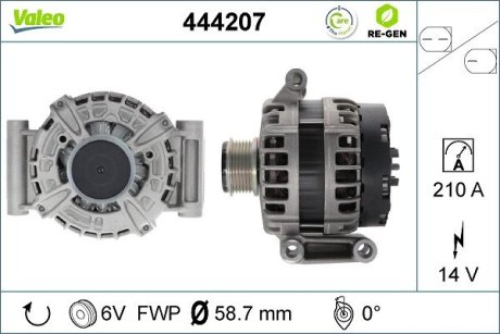 444207 ALTERNATOR CITROEN FORD PEUGEOT VALEO підбір по vin на Brocar