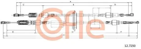 127250 Трос, ступінчаста коробка передач 12.7250 COFLE COFLE підбір по vin на Brocar