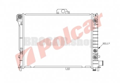 6521081 Радіатор охолодження двигуна POLCAR підбір по vin на Brocar