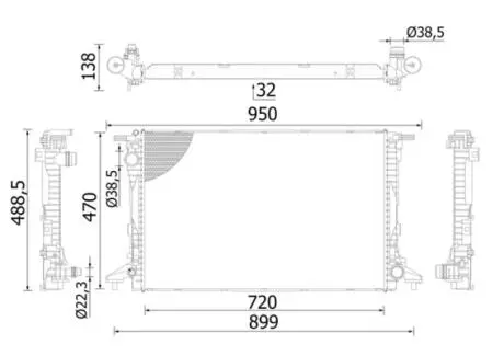 CR2423000S Радіатор, система охолодження двигуна MAHLE / KNECHT підбір по vin на Brocar