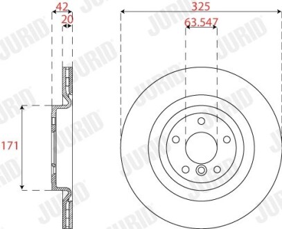 563323JC TARCZA HAM./TYŁ/ JAGUAR XF 15- JURID підбір по vin на Brocar