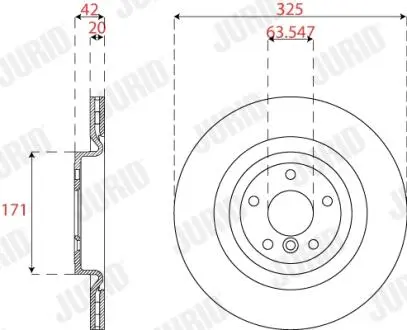563323JC TARCZA HAM./TYŁ/ JAGUAR XF 15- JURID подбор по vin на Brocar