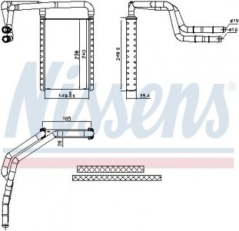 707182 Радіатор пічки FORD NISSENS підбір по vin на Brocar