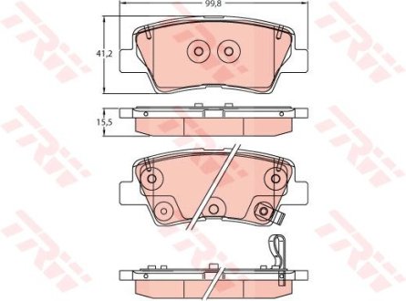 GDB2242 Тормозные колодки дисковые KIA Rio ''F''17>> TRW подбор по vin на Brocar