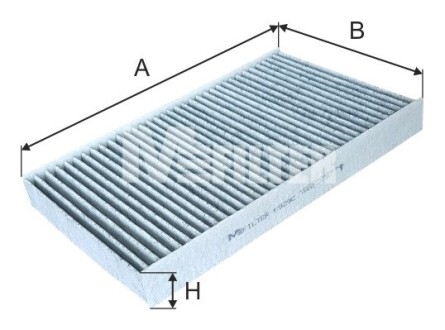 K929C Фільтр салону Citr C2 / C3 / C4 / Peug 307/308 02- (вугільний) M-FILTER підбір по vin на Brocar