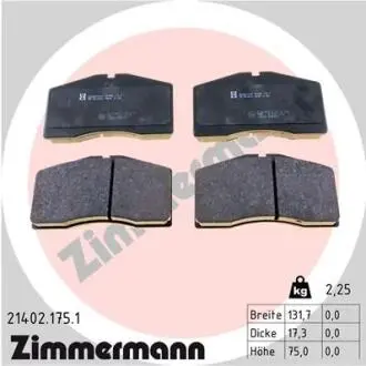 214021751 KLOCKI HAMULC. PORSCHE 911 (993) 95-97 PRZÓD ZIMMERMANN подбор по vin на Brocar