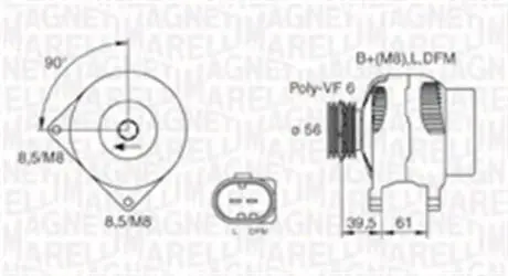 063731394010 Генератор змінного струму MAGNETI MARELLI підбір по vin на Brocar
