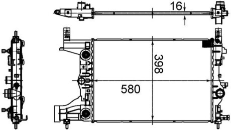 CR2122000S Радіатор охолодження двигуна MAHLE / KNECHT підбір по vin на Brocar