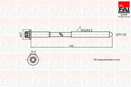 B1756 Комплект болтів головки цілідра B1756 FAI FAI AUTOPARTS підбір по vin на Brocar