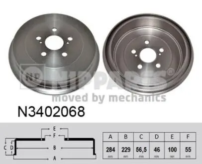 N3402068 ТОРМОЗНЫЕ БАРАБАНЫ NIPPARTS подбор по vin на Brocar