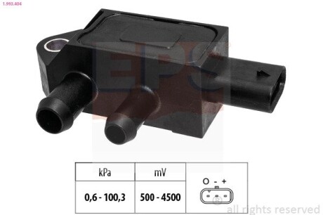 1993404 Датчик давления отработавших газов Opel Astra K 1.6CDTI 15-/Insignia B 1.6CDTI 17- EPS підбір по vin на Brocar