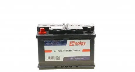 406026 Стартерна батарея (акумулятор) SOLGY підбір по vin на Brocar