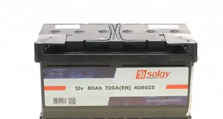 406023 Аккумуляторная батарея 80Ah/720A (315x175x175/+R) SOLGY подбор по vin на Brocar