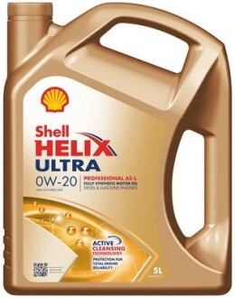 550055736 OLEJ SHELL 0W20 5L HELIX ULTRA PROFESSIONAL AS-L / C5 / VCC RBSO-2AE SHELL підбір по vin на Brocar