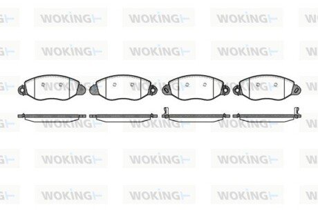 P672312 Колодки гальмівні дискові передні WOKING підбір по vin на Brocar