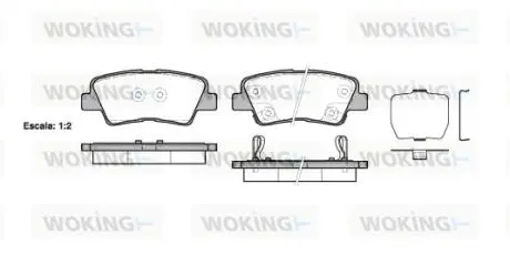 P1262302 Колодки тормозные дисковые задние WOKING подбор по vin на Brocar