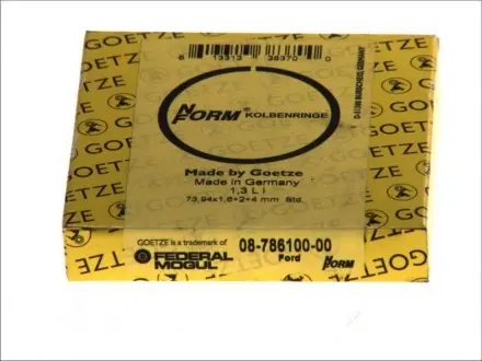 0878610000 Комплект поршневих кілець 08-786100-00 GOETZE GOETZE підбір по vin на Brocar