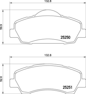 P61138 Klocki ham. P308 II.. BREMBO подбор по vin на Brocar