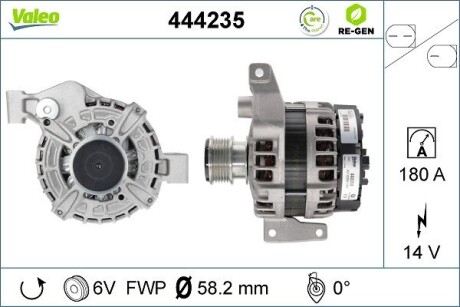 444235 ALTERNATOR LAND ROVER VALEO підбір по vin на Brocar