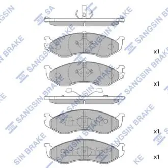 SP1112 Комплект тормозных колодок из 4 шт. дисков Hi-Q (SANGSIN) подбор по vin на Brocar