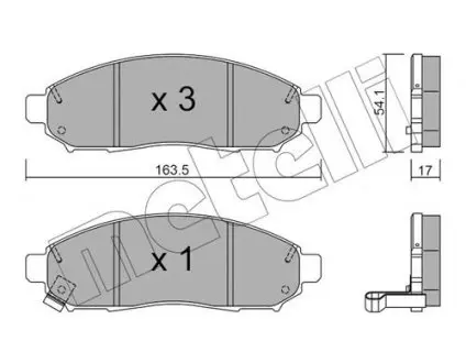 2207430 Колодки гальмівні (передні) Nissan Partfinder/NP300 Navara 05- METELLI підбір по vin на Brocar