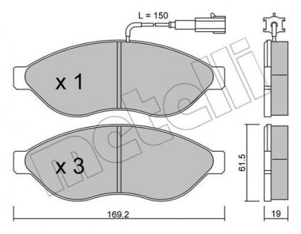 2207080 Колодки тормозные (передние) Citroen Jumper/Fiat Ducato/Peugeot Boxer 06- (+датчик) METELLI подбор по vin на Brocar