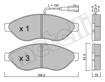2207080 Колодки тормозные (передние) Citroen Jumper/Fiat Ducato/Peugeot Boxer 06- (+датчик) METELLI подбор по vin на Brocar