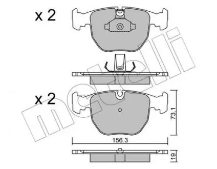 2205590 Колодки тормозные (передние) BMW 5 (E39) 96-04/7 (E38) 94-01/X3 (E83) 06-11/X5 (E53) 00-06 METELLI подбор по vin на Brocar