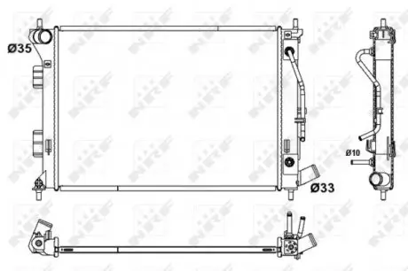 53172 Радиатор охлаждения Hyundai Elantra/Kia Cerato/Soul 1.6-2.0 10- NRF подбор по vin на Brocar