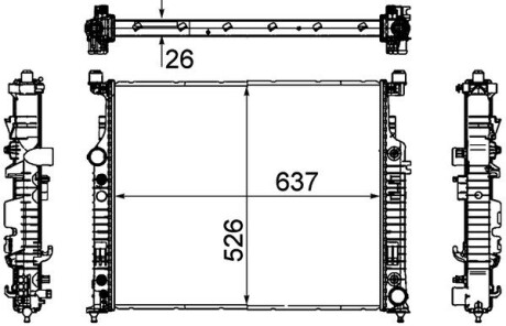 CR1706000P Радиатор охлаждения MB ML (W164) 3.0/3.5/5.0 05-11 MAHLE / KNECHT підбір по vin на Brocar