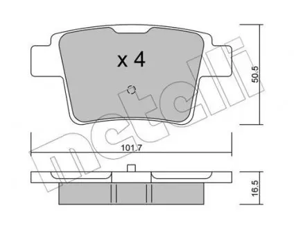 2206770 Колодки тормозные (задние) Ford Mondeo III 1.8-2.2 00-07 METELLI подбор по vin на Brocar