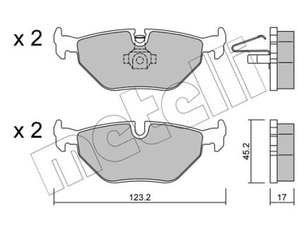 2202610 Колодки тормозные (задние) BMW 3 (E46) 98-07/Z4 (E85/E86) 03-09/Rover 75 99-05/Saab 9-5 97-09 METELLI подбор по vin на Brocar