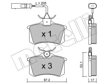 2201003 Колодки тормозные (задние) Ford Galaxy 95-06/Seat Alhambra 96-10/VW Sharan 95-10 (+датчик) METELLI подбор по vin на Brocar