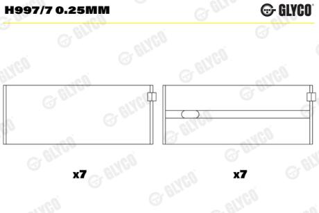 H9977025MM Вкладиші корінні GLYCO підбір по vin на Brocar
