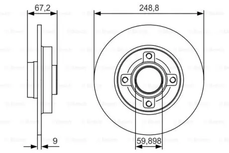 0986479S42 Гальмівний диск BOSCH підбір по vin на Brocar