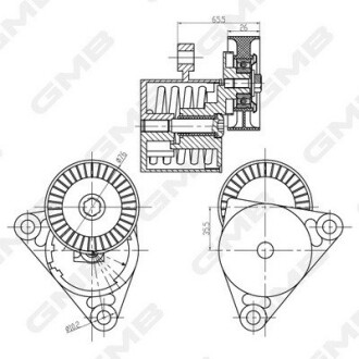 GAT10090 Ролик натяжной GMB Aveo/Lacetti GMB подбор по vin на Brocar